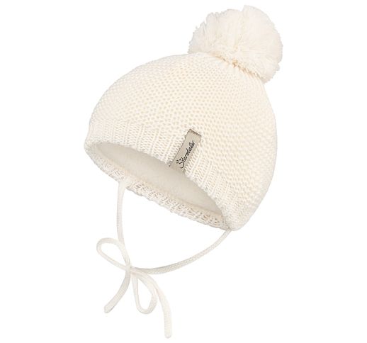 Megzta beanie kepurė kūdikiams Vienspalvė Balta 908