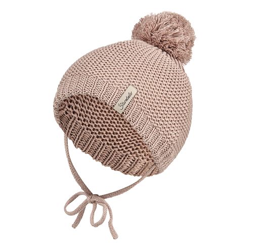 Megzta beanie kepurė kūdikiams Vienspalvė Šiaudų 913