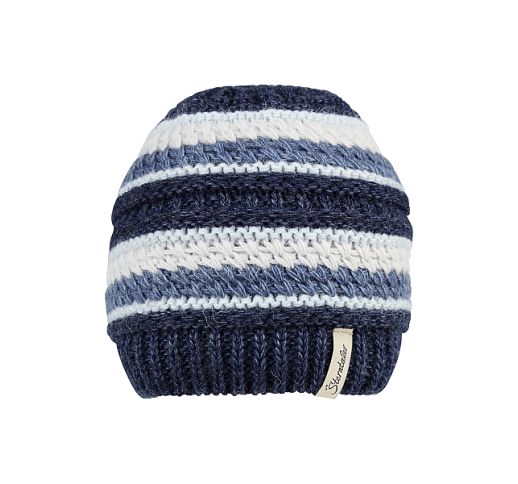 Megzta beanie kepurė kūdikiams ir vaikams Dryžuota Jūros mėlis 306