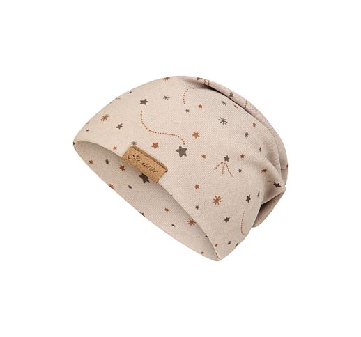 Vaikiška beanie kepurė Žvaigždutės Švelni kreminė 935