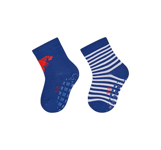 Neslystančios kojinės vaikams guminiu paduku Raudonas krabas,  2 poros (18-26 dydžiai) Vandenyno mėlyna 308