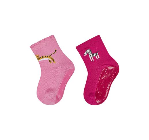 Neslystančios kojinės vaikams pilnai guminiu paduku Tigras, 2 poros (18-28 dydžiai) Tamsiai rausva 737