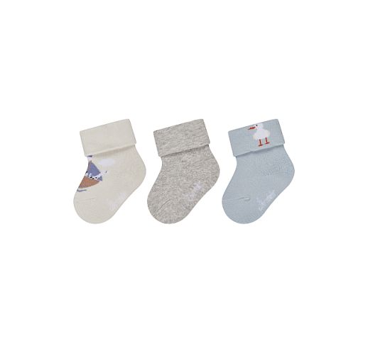 Frotinės kojinės kūdikiams Laivelis, 3 poros (14-18 dydžiai) Pilk&scaron;va 518