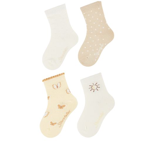 Vaiki&scaron;kos kojinės Skraidantys drugeliai, 4 vnt. (18-30 dydžiai) Balta 908