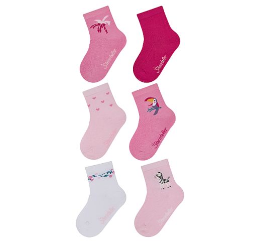 Medvilninės vaiki&scaron;kos kojinės Tukanas, 6 poros (18-30 dydžiai) Skaisti balta 500