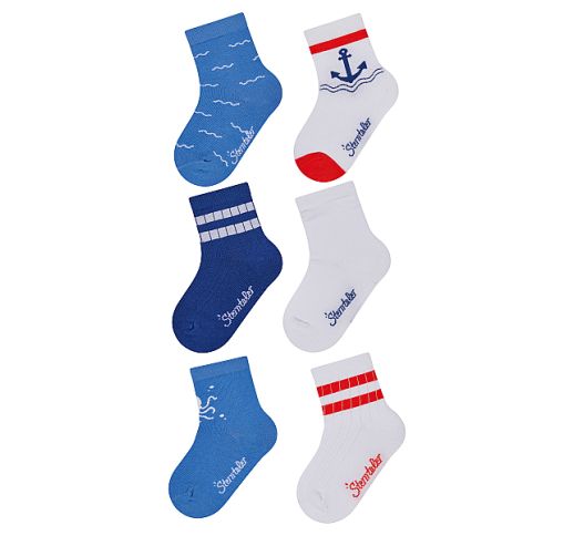 Medvilninės vaiki&scaron;kos kojinės Inkaras, 6 poros (18-30 dydžiai) Skaisti balta 500