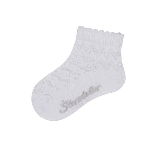 Medvilninės kojinės su tekstūriniais ra&scaron;tais (14-30 dydžiai) Skaisti balta 500