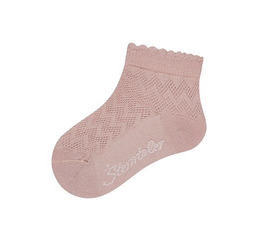 Medvilninės kojinės su tekstūriniais ra&scaron;tais (14-30 dydžiai) Rožinė pudra 738
