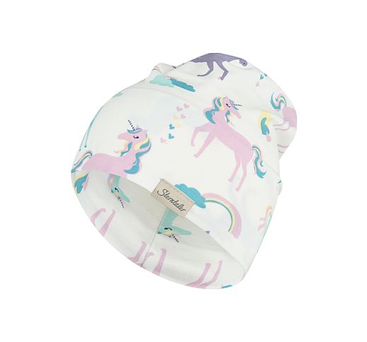 Vaiki&scaron;ka kepurė beanie Spalvoti vienaragiai Skaisti balta 500