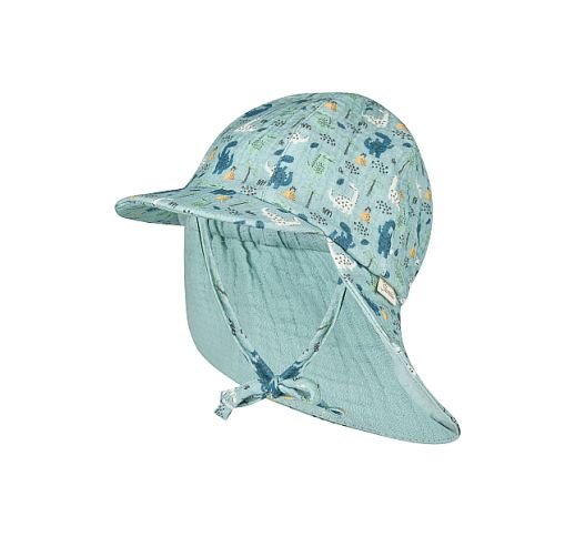 Vaiki&scaron;ka kepurė su kaklo apsauga Dino parkas Pastelinė turkio melsva 400