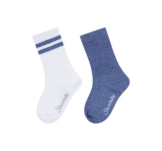 Ilgos vaiki&scaron;kos kojinės COOLMAX&reg;, 2 poros (18-34 dydžiai) Džinso mėlyna 347