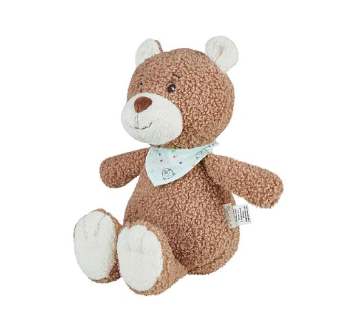 Migdukas su naktine lempute ir raminančiais garsais Me&scaron;kutis Bo, 32 cm Ry&scaron;kiai ruda 998