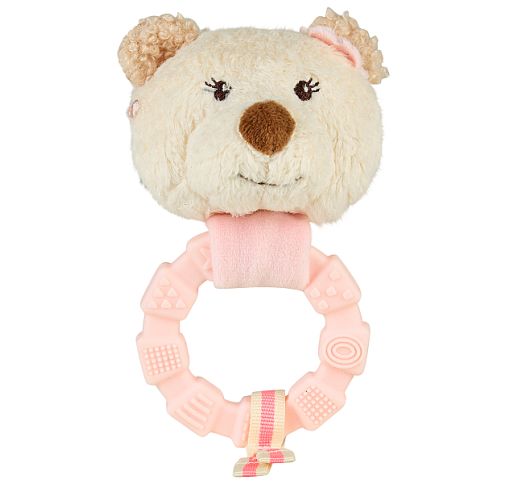 Kūdikių kramtukas - guminis žiedas Me&scaron;kutė Betty, 13 cm Rausva 702