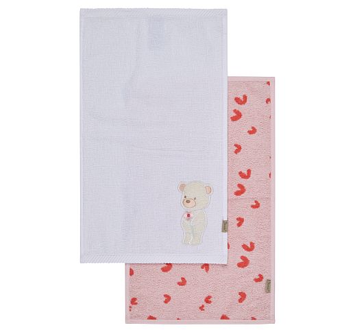 Veido ir rankų rank&scaron;luostis Me&scaron;kutė Betty 2vnt., 30x50cm. Rausva 702