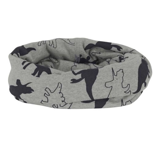 Trikotažinė kaklo mova &bdquo;Dinozaurai&ldquo; &Scaron;viesiai pilka 513