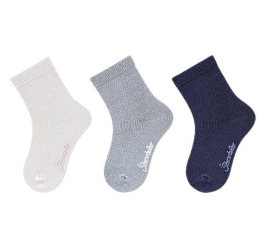 Plonos bambuko pluo&scaron;to kojinės vaikams, 3 poros (18-34 dydžiai) Pilk&scaron;va 518