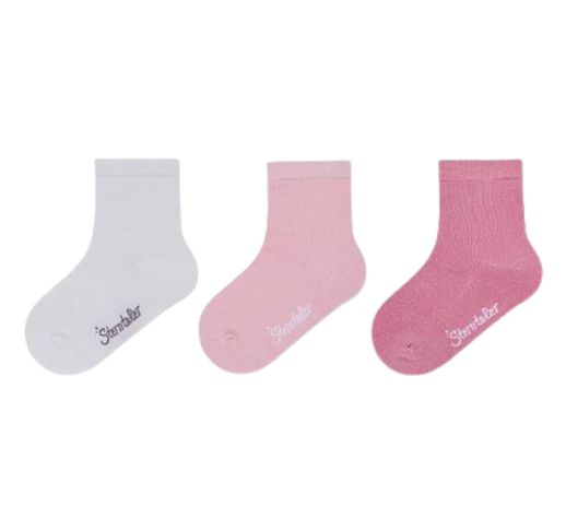 Plonos bambuko pluo&scaron;to kojinės vaikams, 3 poros (18-34 dydžiai) Tamsiai rausva 737