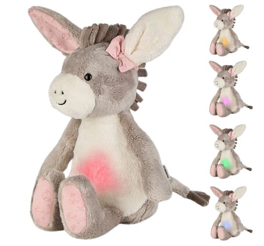 Migdukas su naktine lempute ir raminančiais garsais Emmi Girl 26 cm. &Scaron;velniai rausva 707