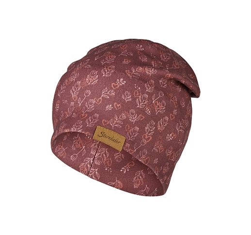 Beanie kepurė vaikams Gėlės ir &scaron;irdys Bly&scaron;ki bordo 799
