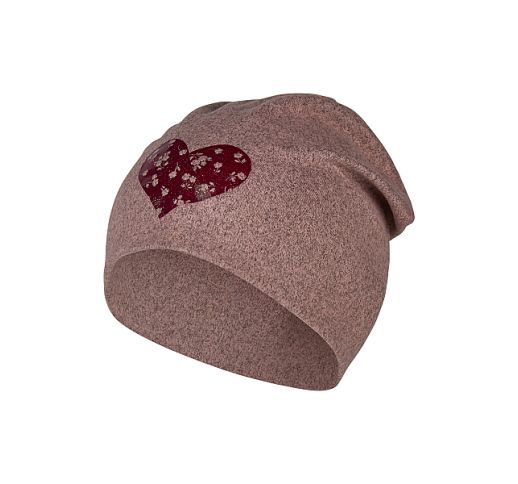 Vaiki&scaron;ka kepurė beanie Melanžo &scaron;irdis Pelenų rožinė 727