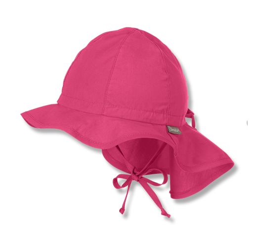Vienspalvė vaikiška kepurė su kaklo apsauga Ryški rožinė 745