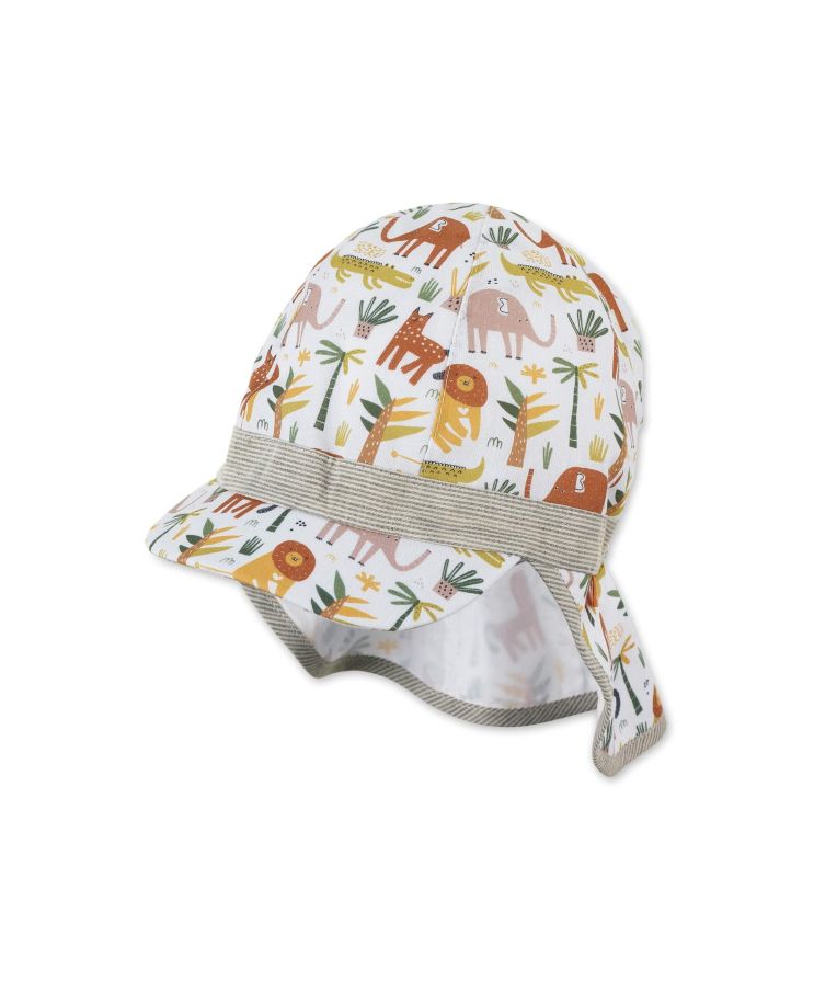 Vaikiška vasarinė kepurė su snapeliu ir kaklo apsauga "Zoo" 1