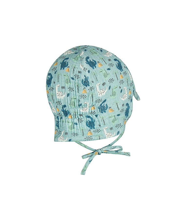 Kūdikių kepurė su kaklo apsauga Dino parkas Pastelinė turkio melsva 400 2