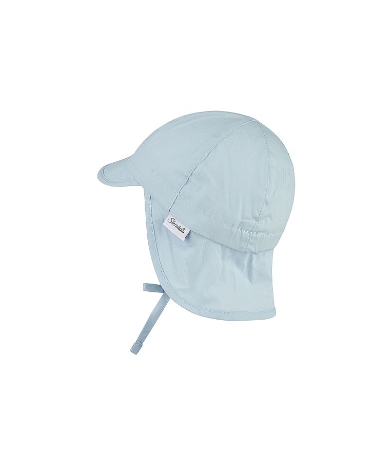 Vasarinė kepurė vaikams su mini kaklo apsauga ir rai&scaron;teliais One color Dangaus melsvumas 313 3