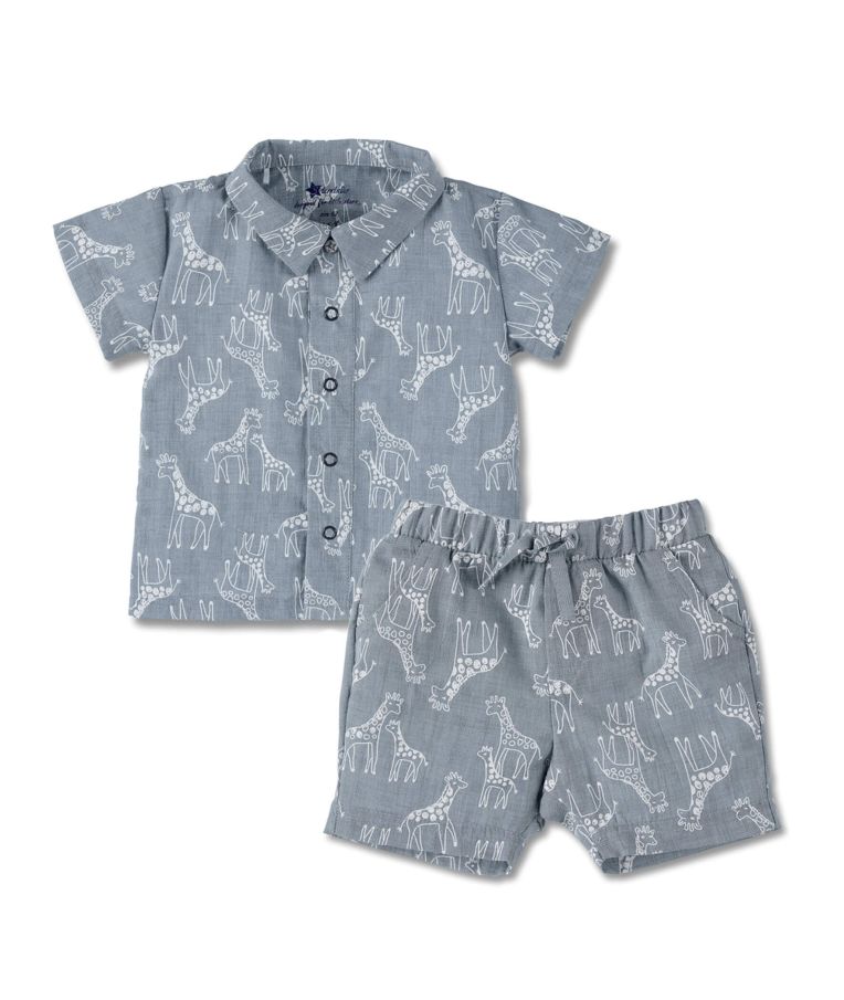 Marškinėliai trumpomis rankovėmis ir šortukai Žirafa Šviesiai mėlyna 318 1