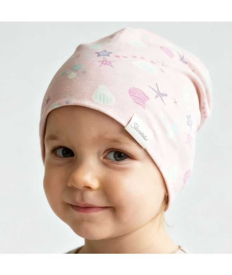 Vaiki&scaron;ka kepurė beanie Jūros pasaulis &Scaron;velniai rausva 707 7
