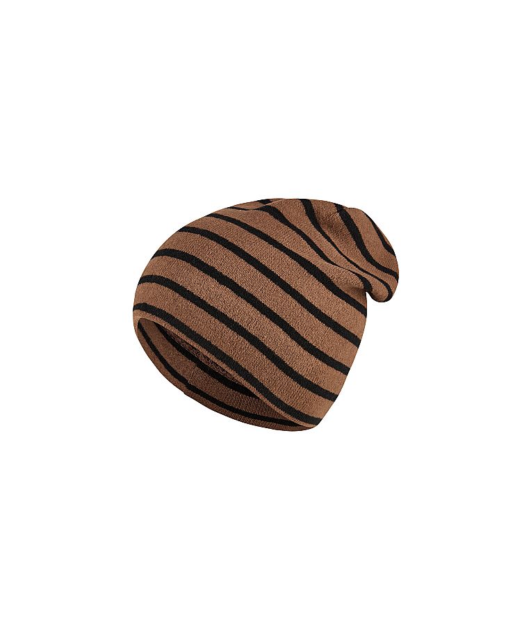 Vienguba beanie kepurė vaikams Dryžiai Kaštoninė 940 1