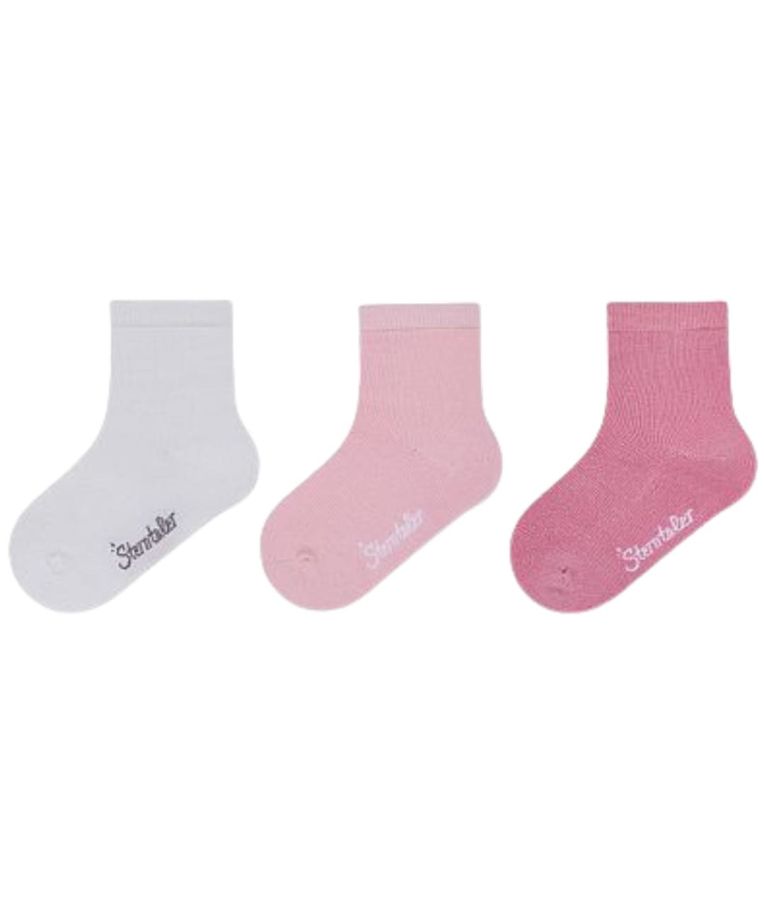 Plonos bambuko pluo&scaron;to kojinės vaikams, 3 poros (18-34 dydžiai) Tamsiai rausva 737 1