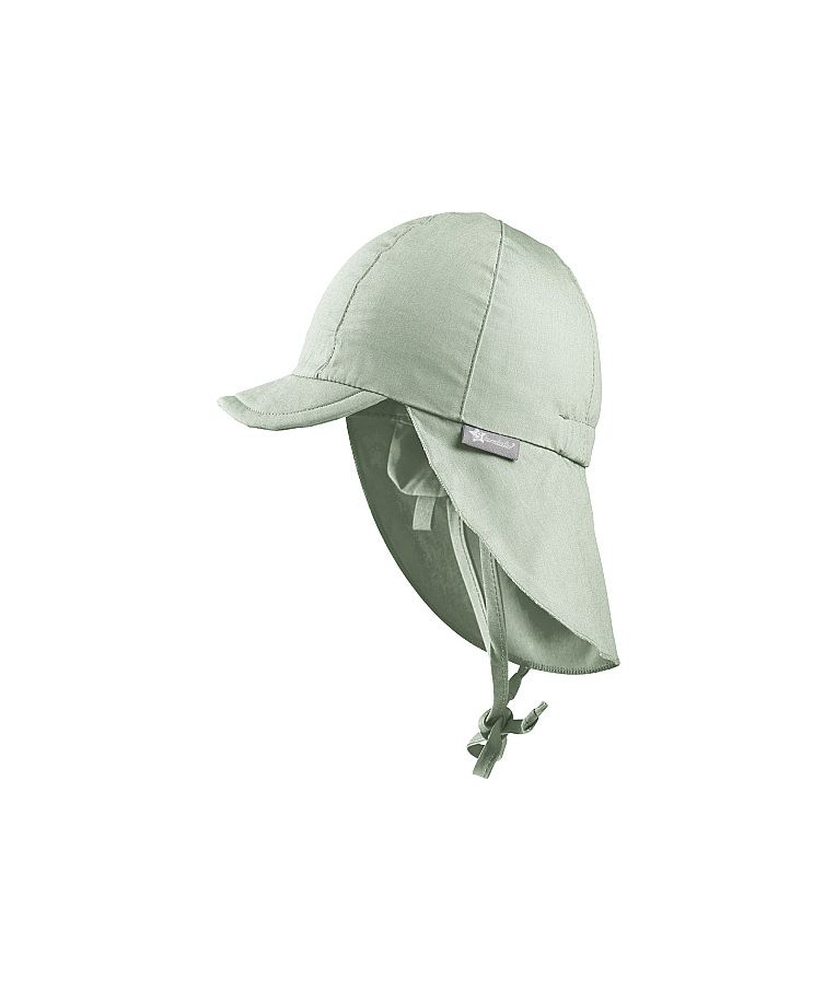 Vasarinė kepurė vaikams su kaklo apsauga ir raišteliais One colour Švelni mėta 200 4