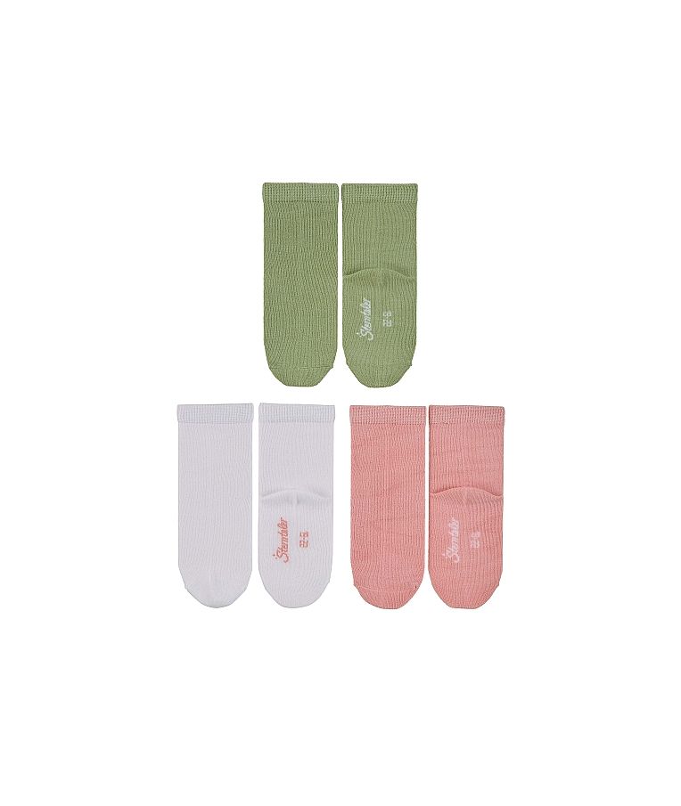 Plonos bambuko pluo&scaron;to kojinės vaikams, 3 poros (18-34 dydžiai) &Scaron;velniai rausva 707 2