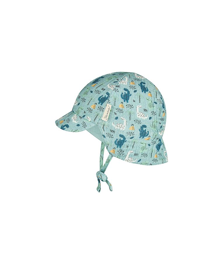 Kūdikių kepurė su kaklo apsauga Dino parkas Pastelinė turkio melsva 400 3