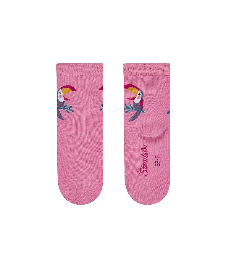 Medvilninės vaiki&scaron;kos kojinės Tukanas, 3 poros (18-30 dydžiai) Tamsiai rausva 737 3