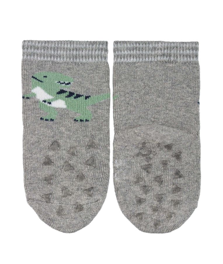 Frotinės ropojimo kojinės vaikams T-REX, 2 poros (18-22 dydžiai) Sidabrinė pilka 545 2