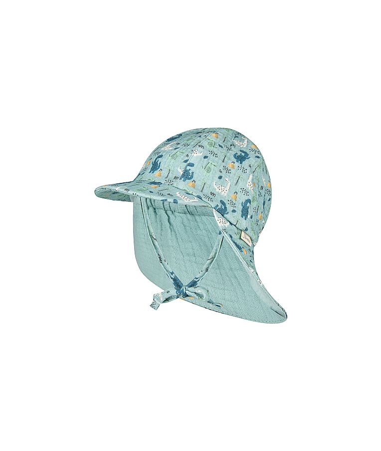 Vaiki&scaron;ka kepurė su kaklo apsauga Dino parkas Pastelinė turkio melsva 400 1