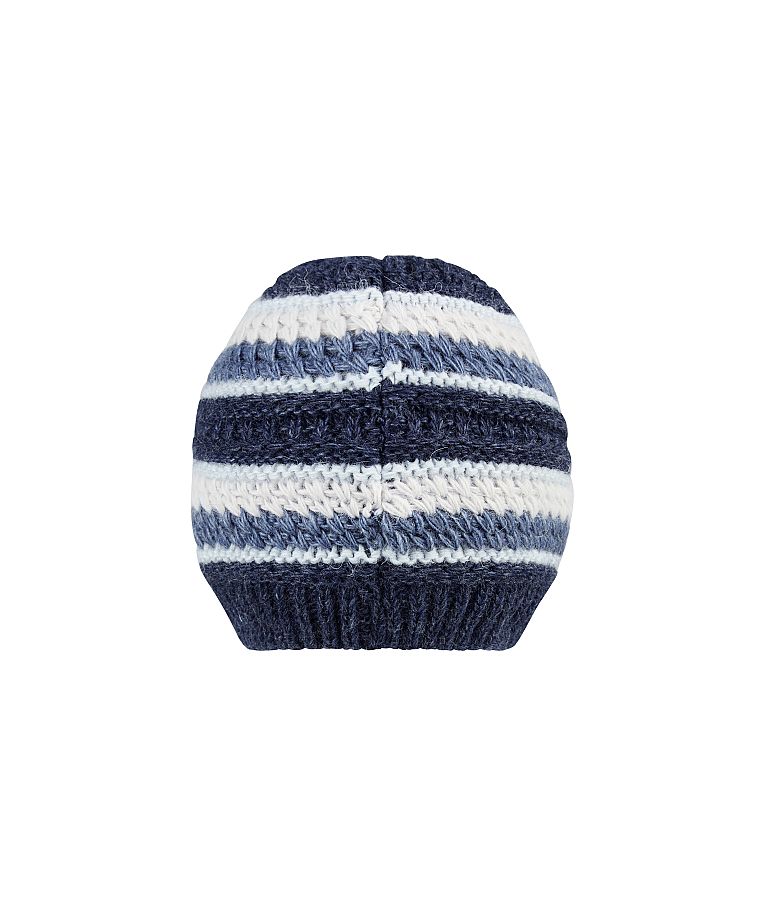 Megzta beanie kepurė kūdikiams ir vaikams Dryžuota Jūros mėlis 306 2