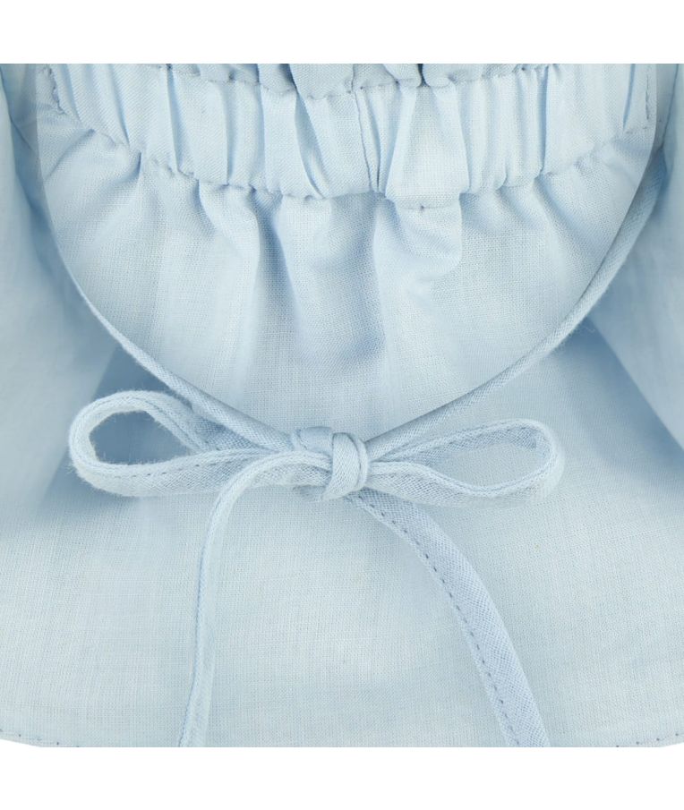 Muslino vaiki&scaron;ka kepurė su kaklo apsauga ir ausytėmis Dangaus melsvumas 313 5