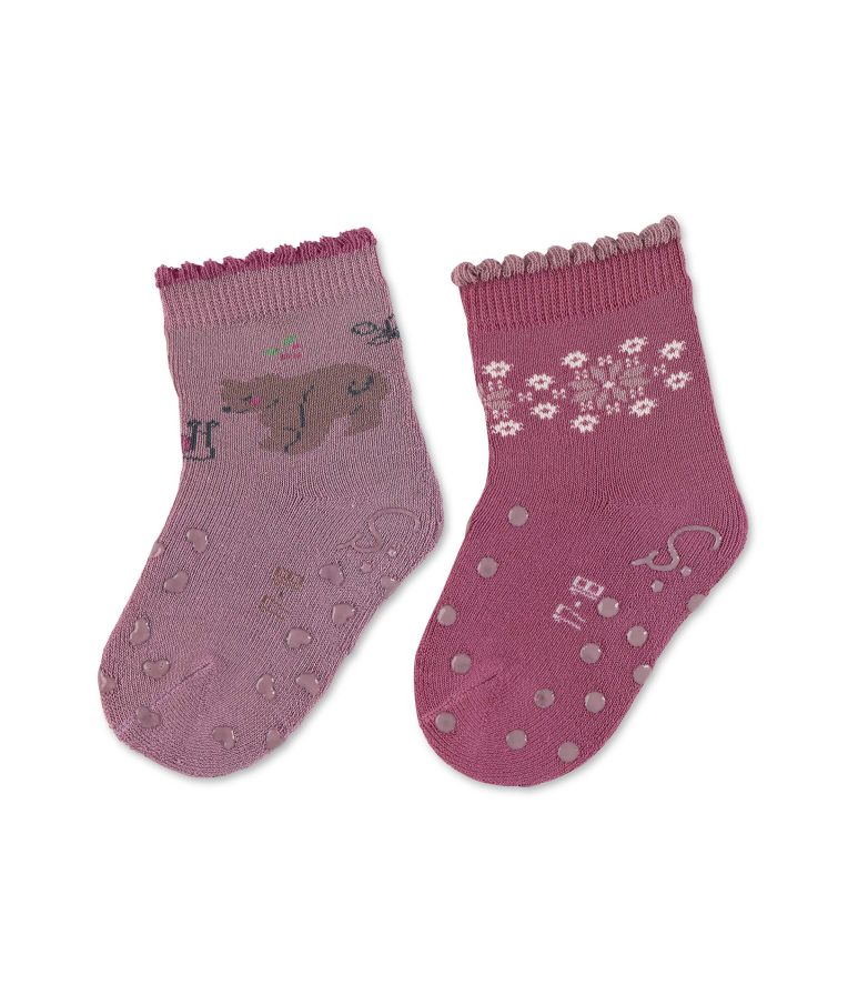 Frotinės ropojimo kojinės vaikams Meškutė, 2 poros (18-22 dydžiai) Švelniai violetinė 600 1