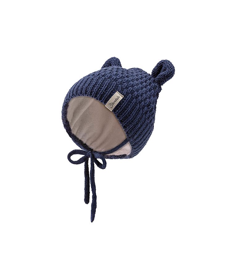 Kepurė kūdikiui, Žavinga su medvilnės pamu&scaron;alu Tamsiai mėlyna 300 1