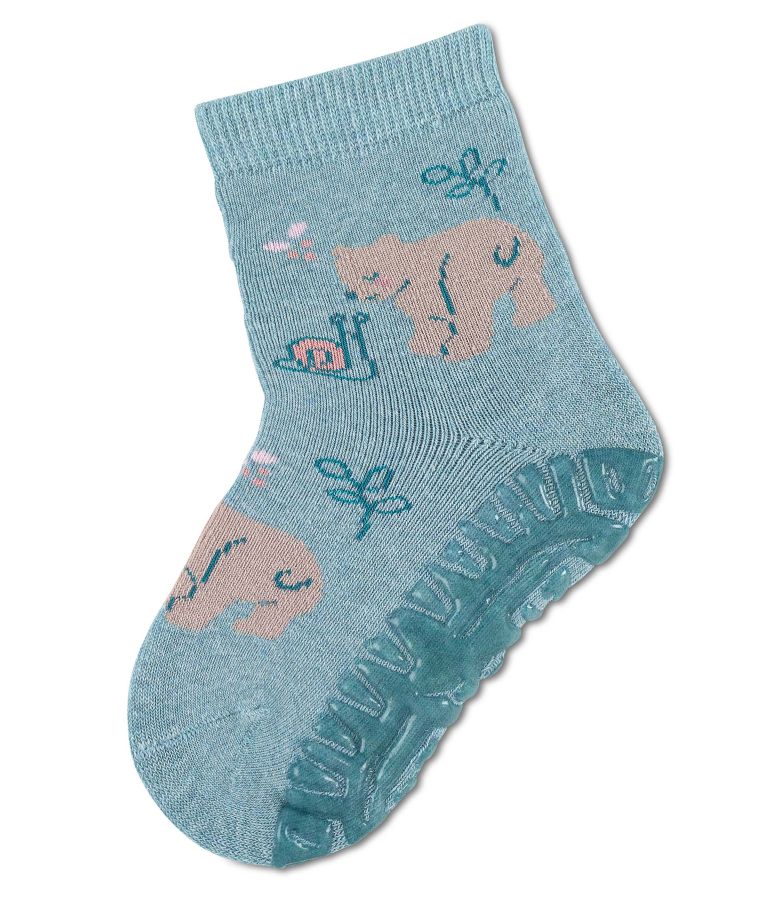 Neslystančios frotinės kojinės vaikams guminiu paduku Sraigė, SOFT (18-28 dydžiai) Turkio mėlyna 455 1