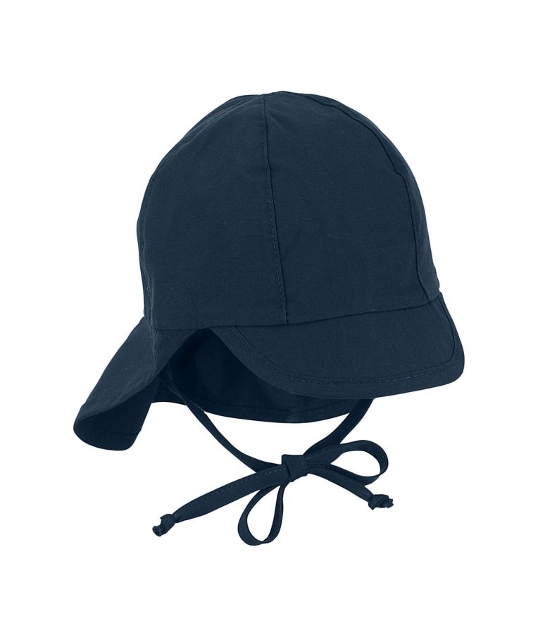 Vasarinė kepurė kūdikiams su mini kaklo apsauga ir raišteliais One colour Tamsiai mėlyna 300 2