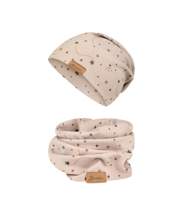 Vaiki&scaron;ka beanie kepurė Žvaigždutės &Scaron;velni kreminė 935 6