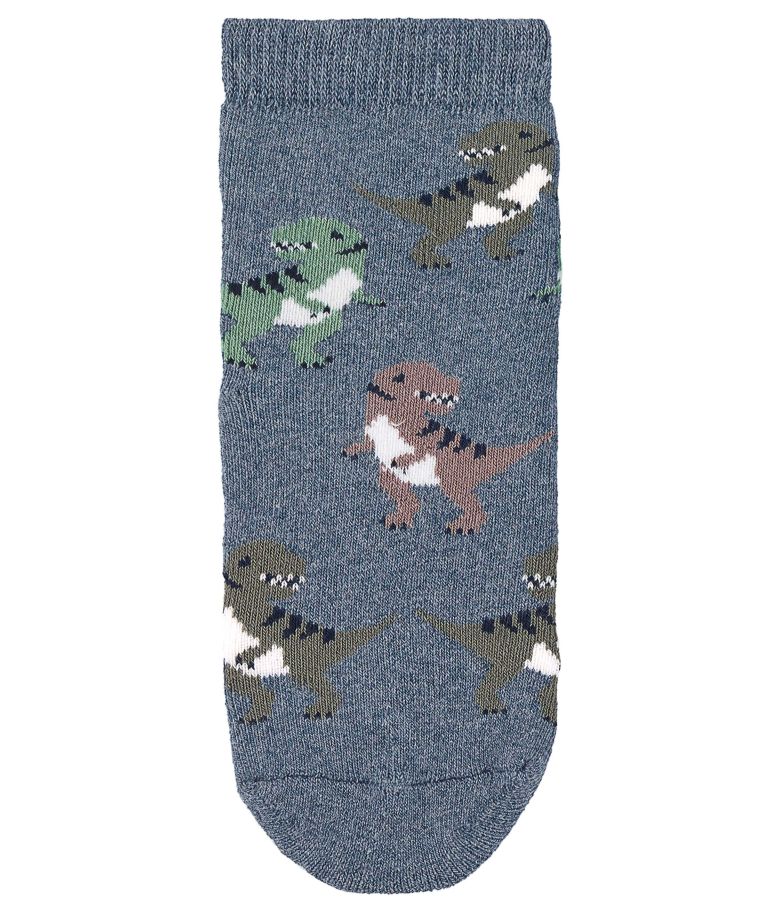 Neslystančios frotinės kojinės vaikams guminiu paduku T-REX, SOFT (18-28 dydžiai) Pastelinė mėlyna 386 2
