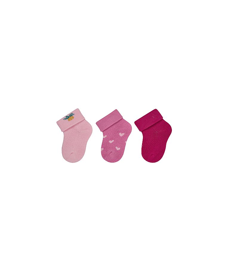 Frotinės kojinės kūdikiams dovanų dėžutėje Ananasas, 3 poros (0-4 mėn.) Lelijų rausva 724 1