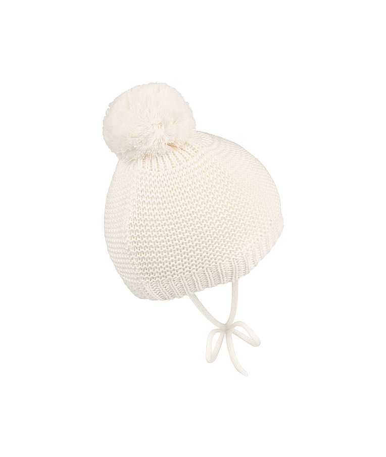 Megzta beanie kepurė kūdikiams Vienspalvė Balta 908 2