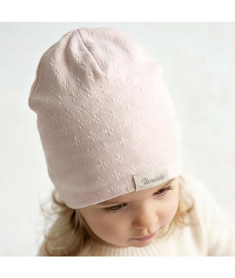 Vaiki&scaron;ka kepurė beanie Tekstūriniai ta&scaron;kučiai &Scaron;velniai rausva 707 6