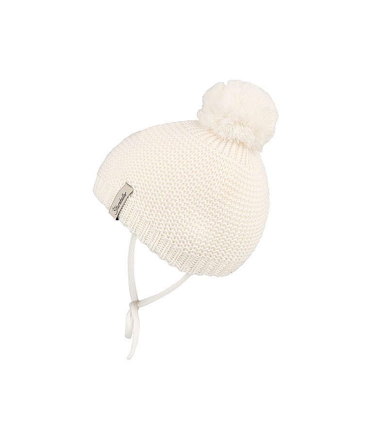 Megzta beanie kepurė kūdikiams Vienspalvė Balta 908 3